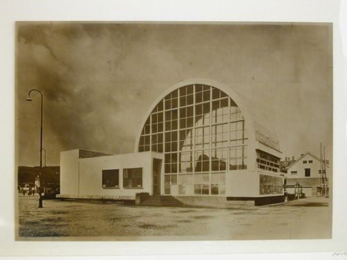 View of an exhibition pavilion in Brno, Czechoslovakia (now Czech Republic)