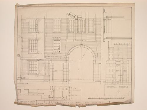 Detail for the south elevation of the third block of St. John's College site housing scheme