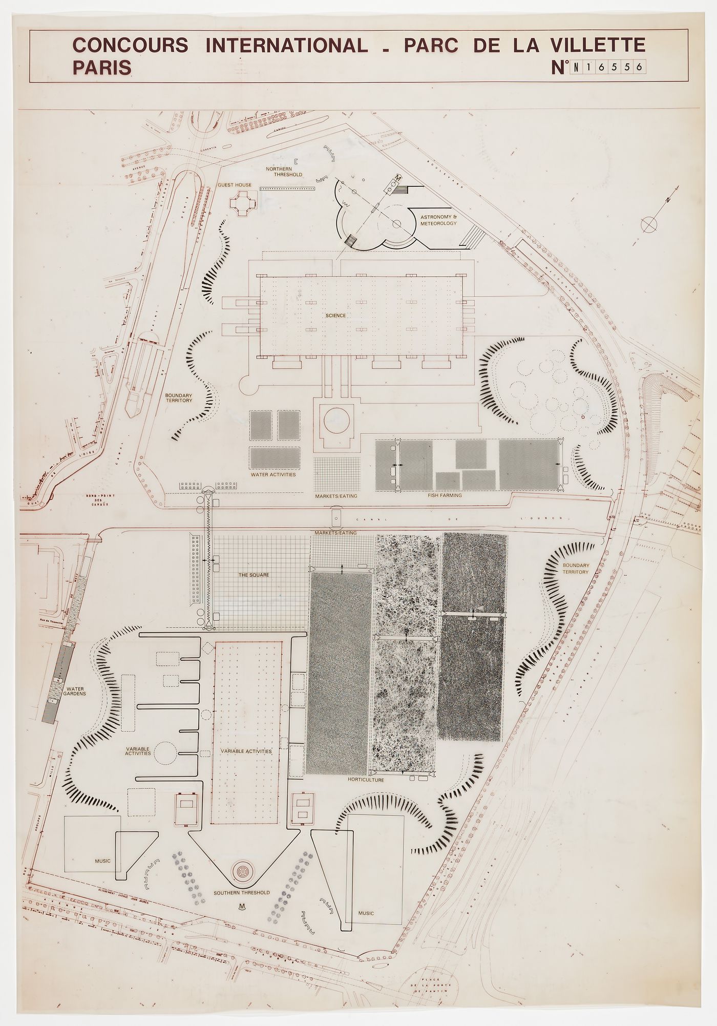 Concours international, Parc de la Villette, Paris: entry by Cedric Price: plan