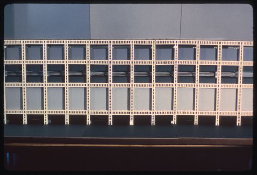 Photograph of a model for La ciudad que necesita la humanidad, Argentina, by Reginald Malcolmson and his students Mary Bylinsky and Dan Roach