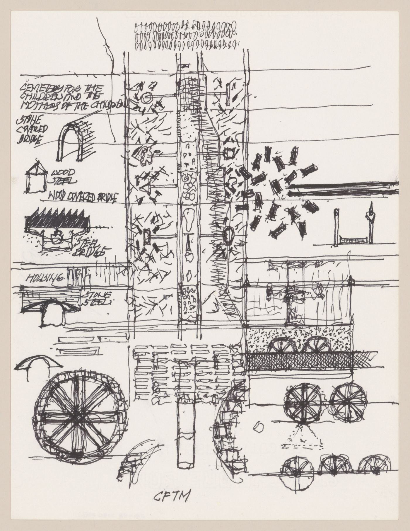 Sketch site plan with annotations for Victims II