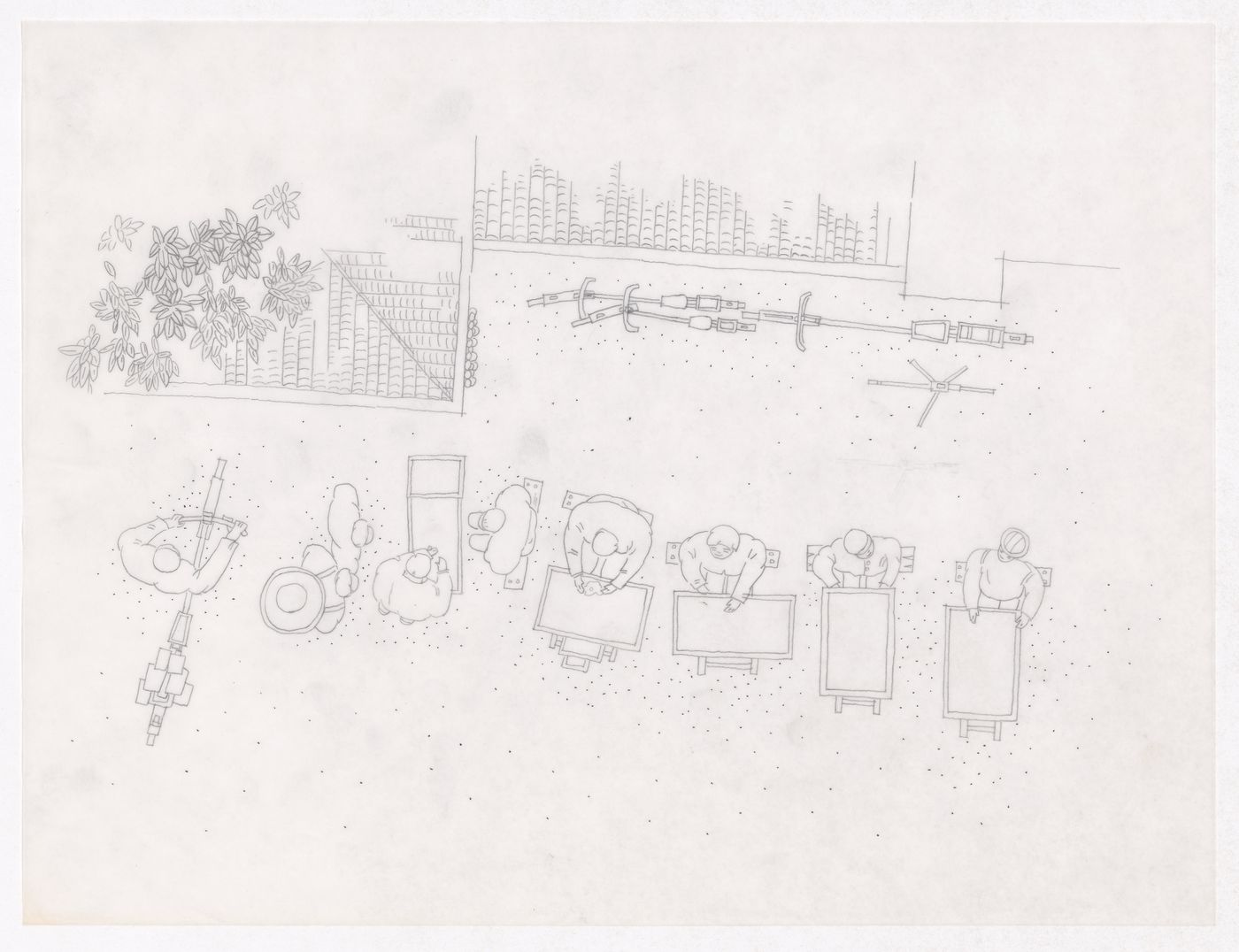 Illustration showing the traditional living patterns for the Sichuan housing project for "Housing a Billion: Urban Upgrading: Design Ideals for Rural China" publication