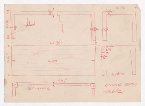 Various documents and drawings including furniture design and office renovation: File G 708