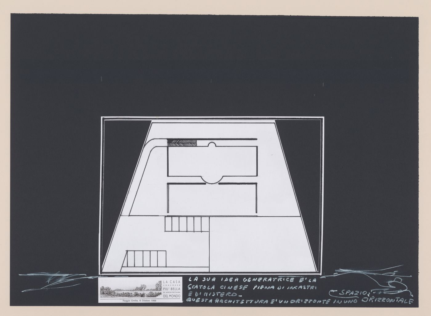 Presentation drawings for La casa più bella di architettura del mondo [The most beautiful house in the world]