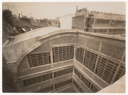 Exterior view of Alfa Romeo Garage, from roof, Marbeuf road, 8th arrondissement, Paris, France
