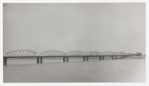 Landscape view of the Blue Nile Road and Railway Bridge, Khartoum, Sudan