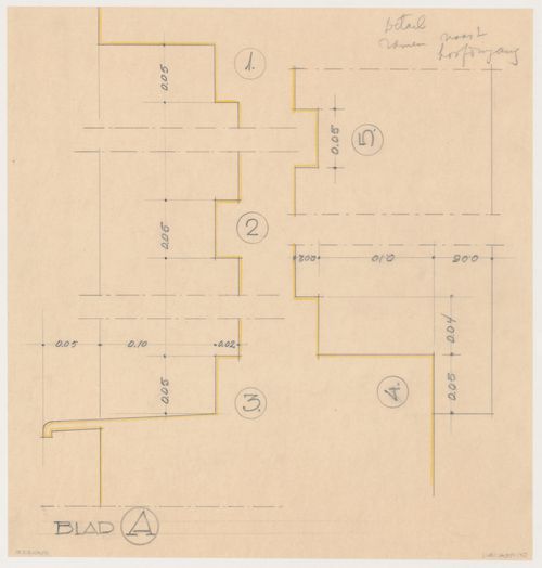 Sectional details for a window for Johnson House, Pinehurst, North Carolina