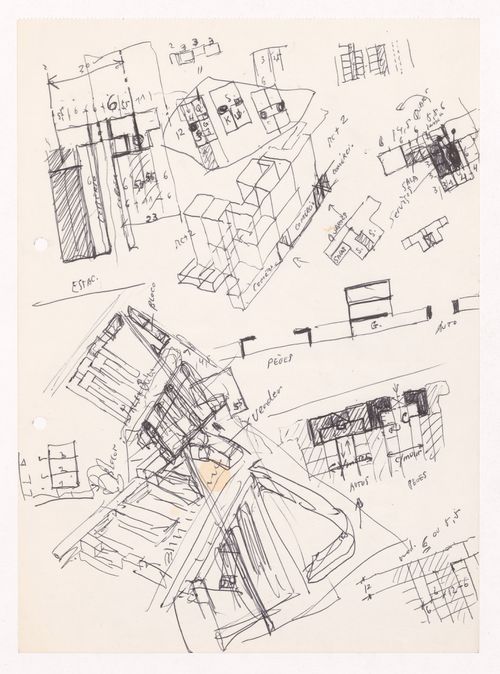 Sketch axonometric views and plans for Loteamento Bárbara de Sousa, Ovar, Portugal