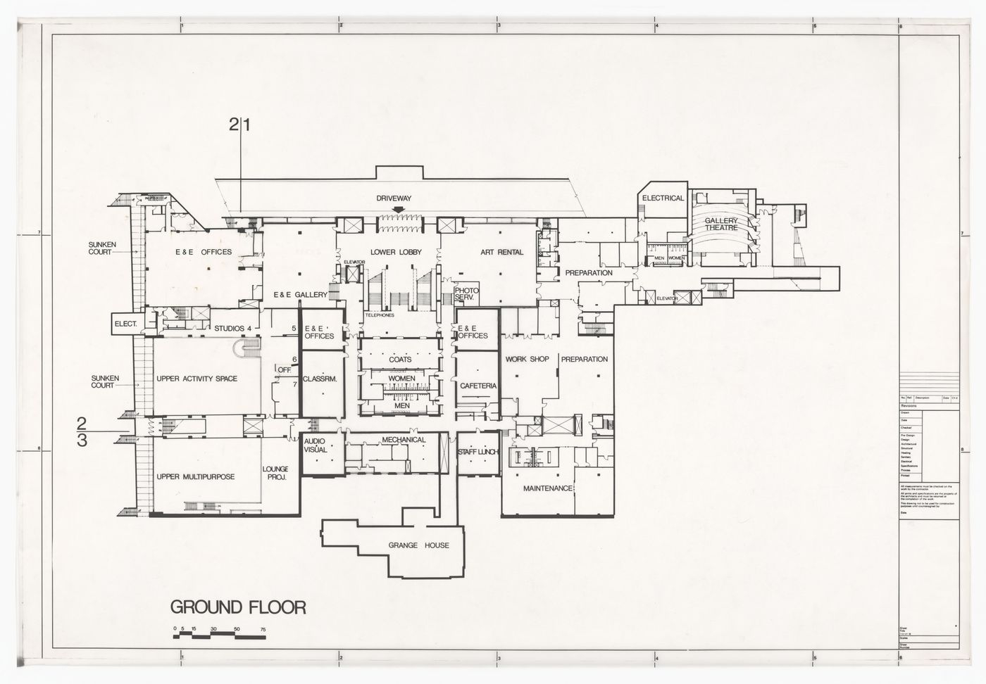 Ground floor plan for Art Gallery of Ontario, Stage II Expansion, Toronto