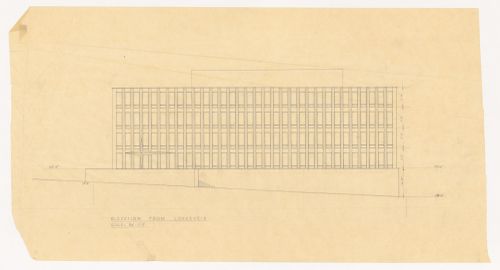 Elevation from Løkkeveien Street for United States Embassy, Oslo, Norway