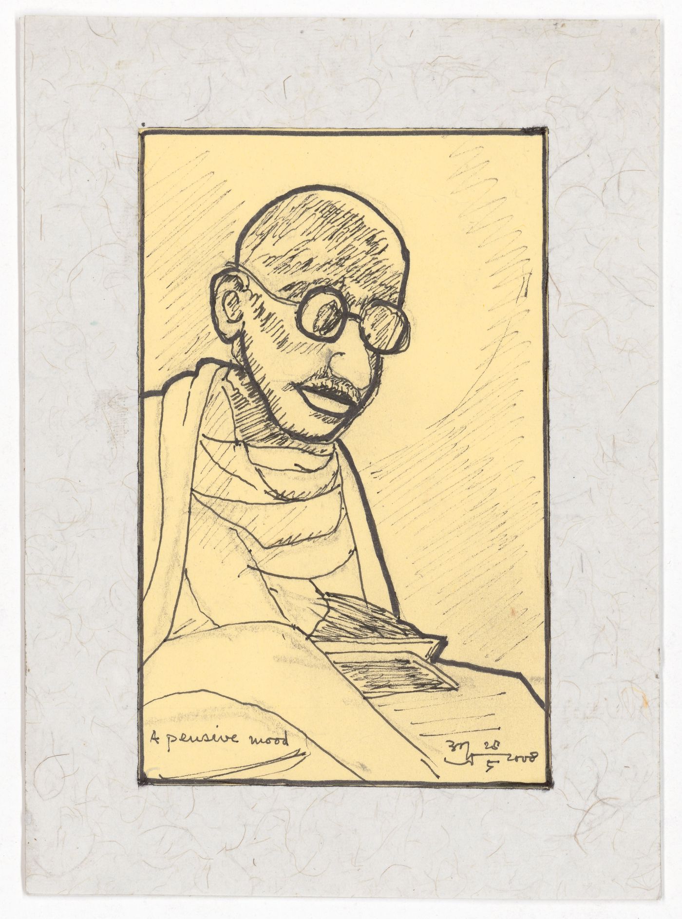 Greeting card with Mahatma Gandhi drawn by Aditya Prakash