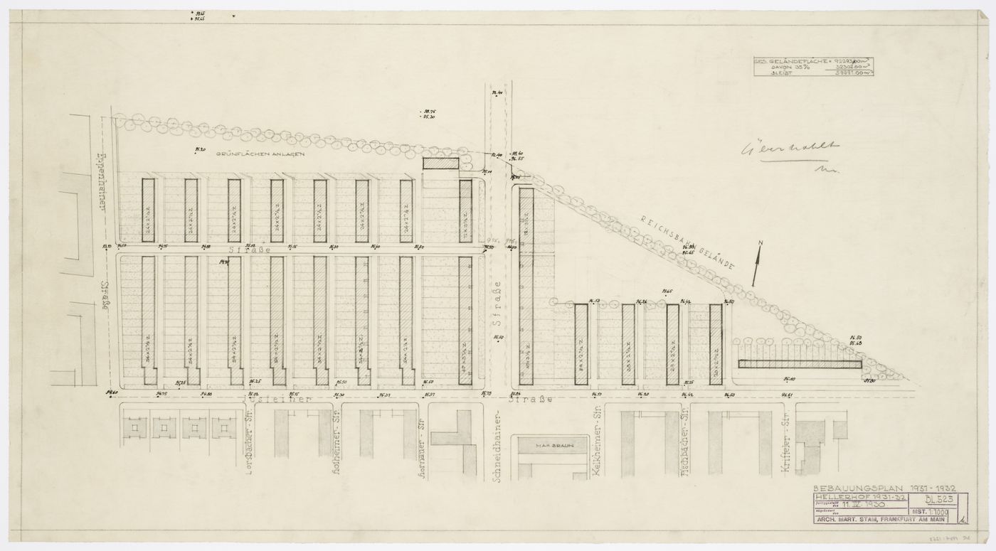 Site plan for Hellerhof Housing Estate, Frankfurt am Main, Germany