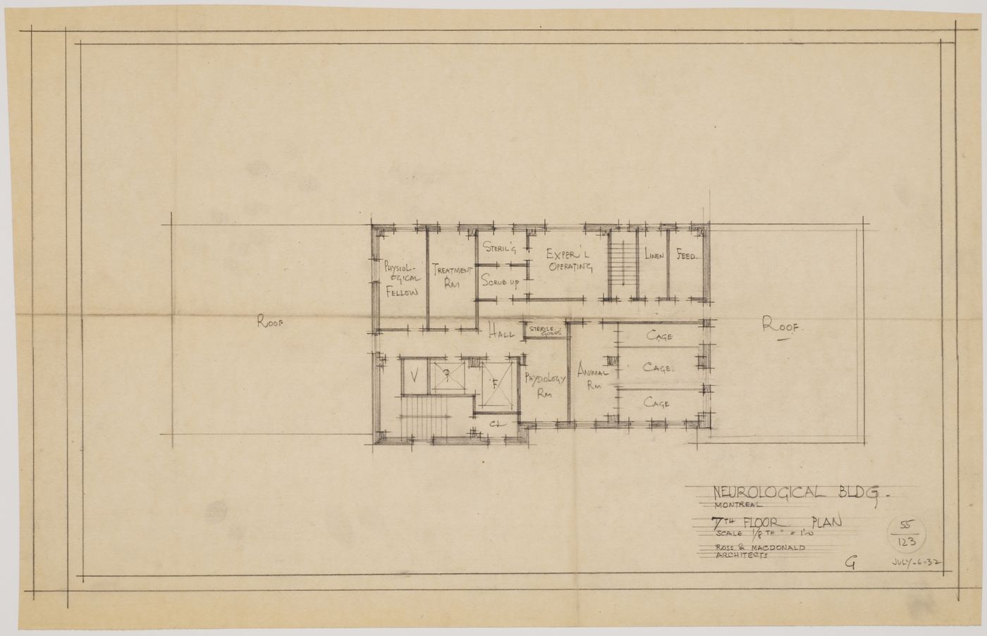 Montréal Neurological Institute, Montréal, Québec: seventh floor plan