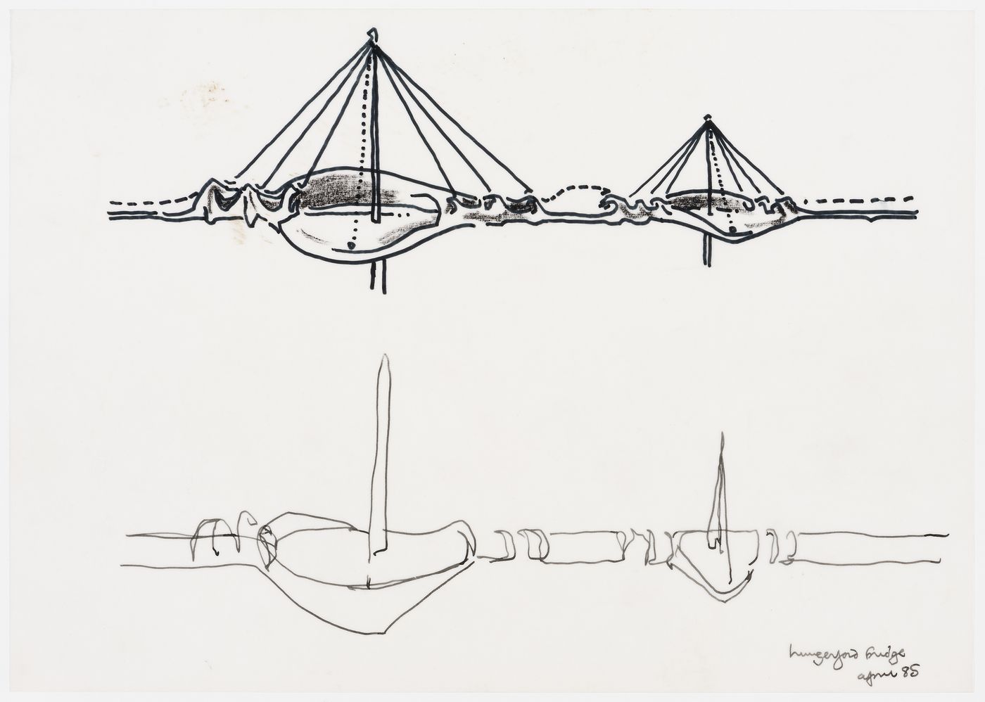 South Bank: sketches of the centre portion of the C.P. Bridge