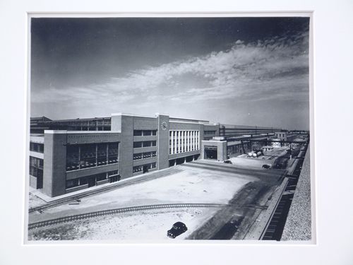 View of the principal façade of the Pressed Steel Shop, Rouge River Plant, Ford Motor Company, Dearborn, Michigan
