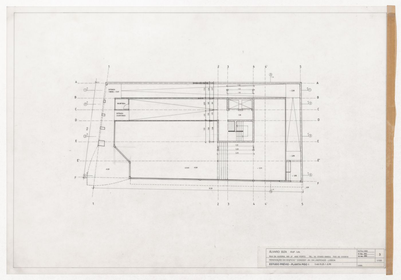 Floor plan for Remodelação do Cinema Condes, Lisbon, Portugal