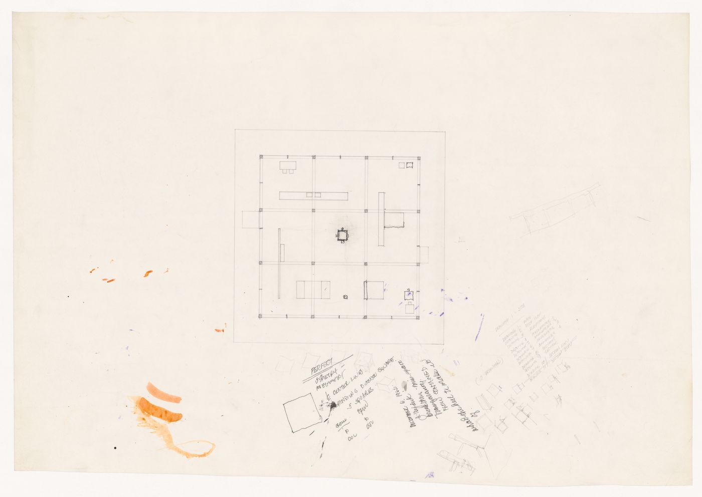 Plan with notes for Texas House 5