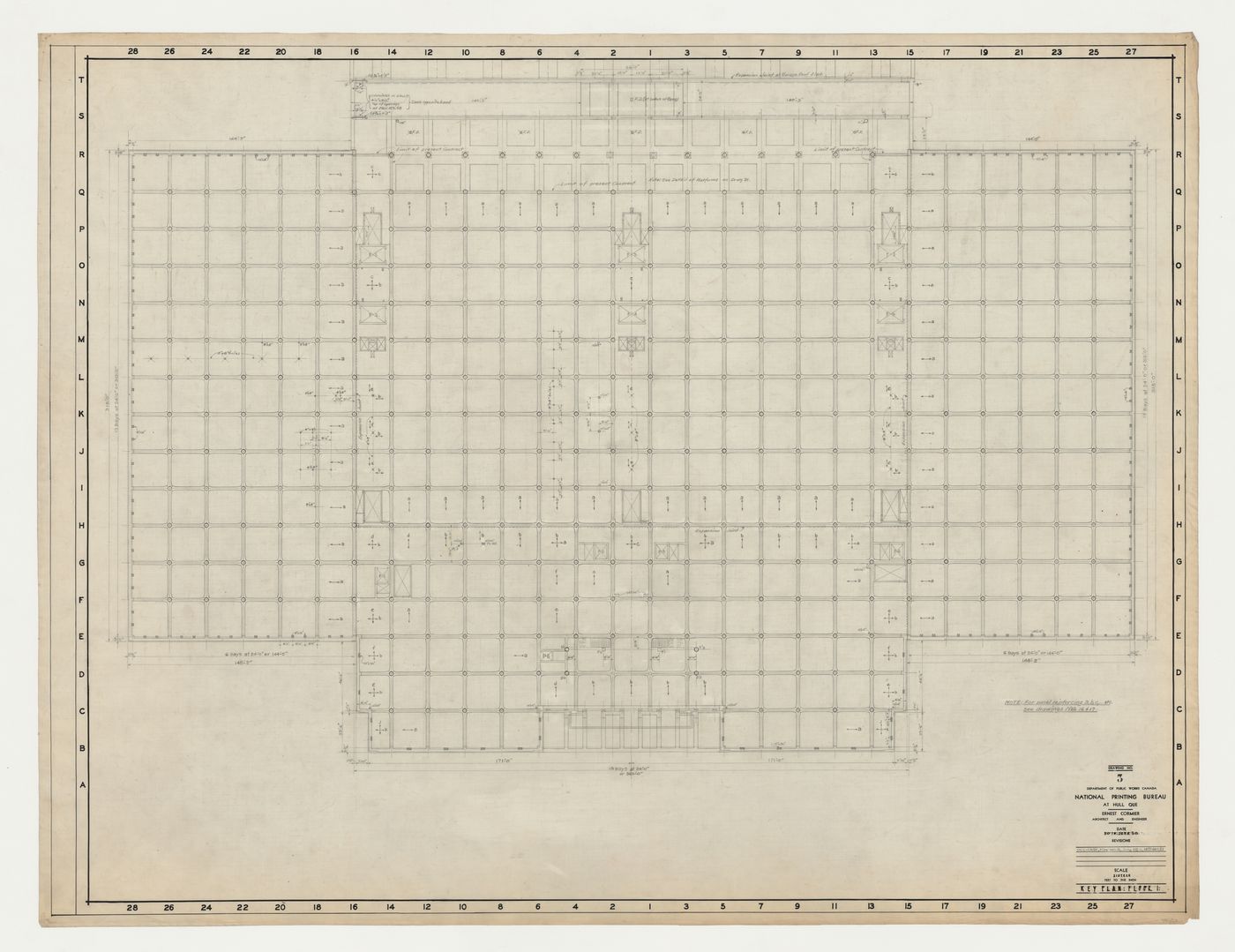 Plan principal : étage 1, Imprimerie Nationale du Canada, Hull, Québec, Canada