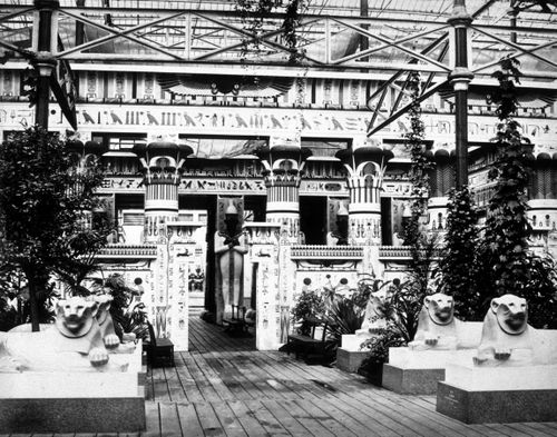 View of the Entrance to Egyptian Court, Crystal Palace, London, England