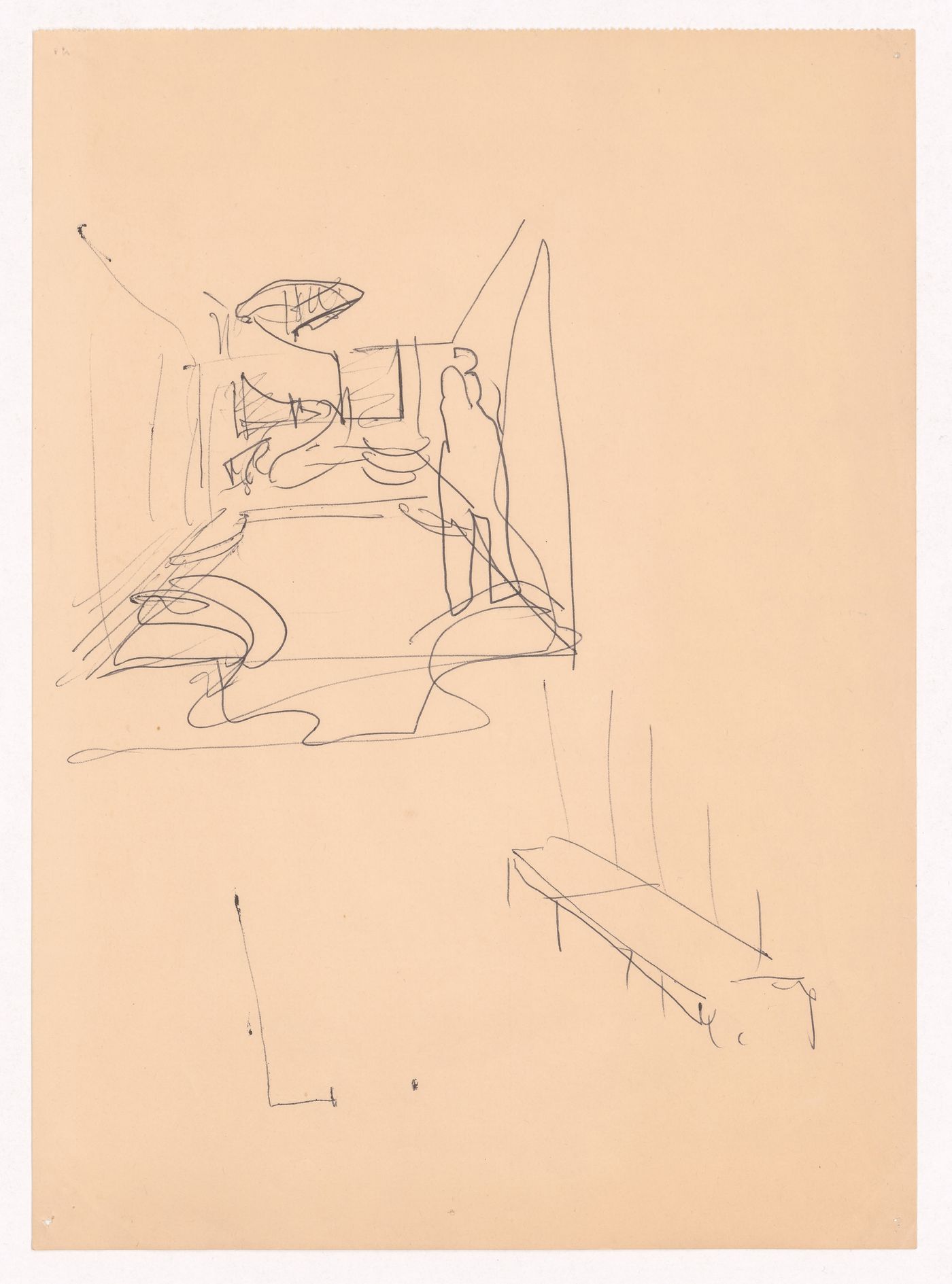 Interior space sketch and detail for Loja Turquesa - Irmãos Campos Morais, Porto, Portugal