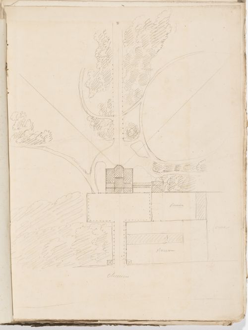 Project no. 1 for a country house for comte Treilhard: Site plan