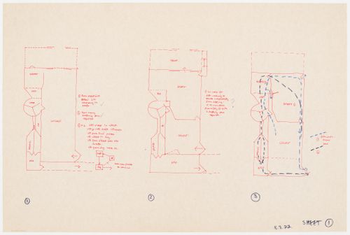Three plans for a livestock pen (document from the Westpen project records)