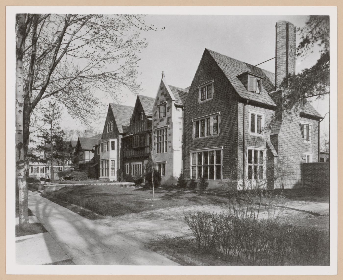 View of the principal and lateral façades of the Sigma Phi Epsilon Fraternity House, University of Michigan, Ann Arbor, Michigan