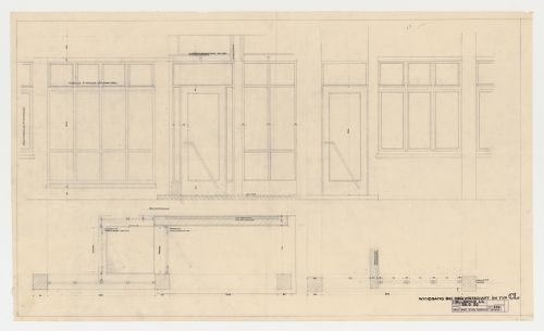 Elevation and plan for a vestibule for a type CL housing unit, Hellerhof Housing Estate, Frankfurt am Main, Germany