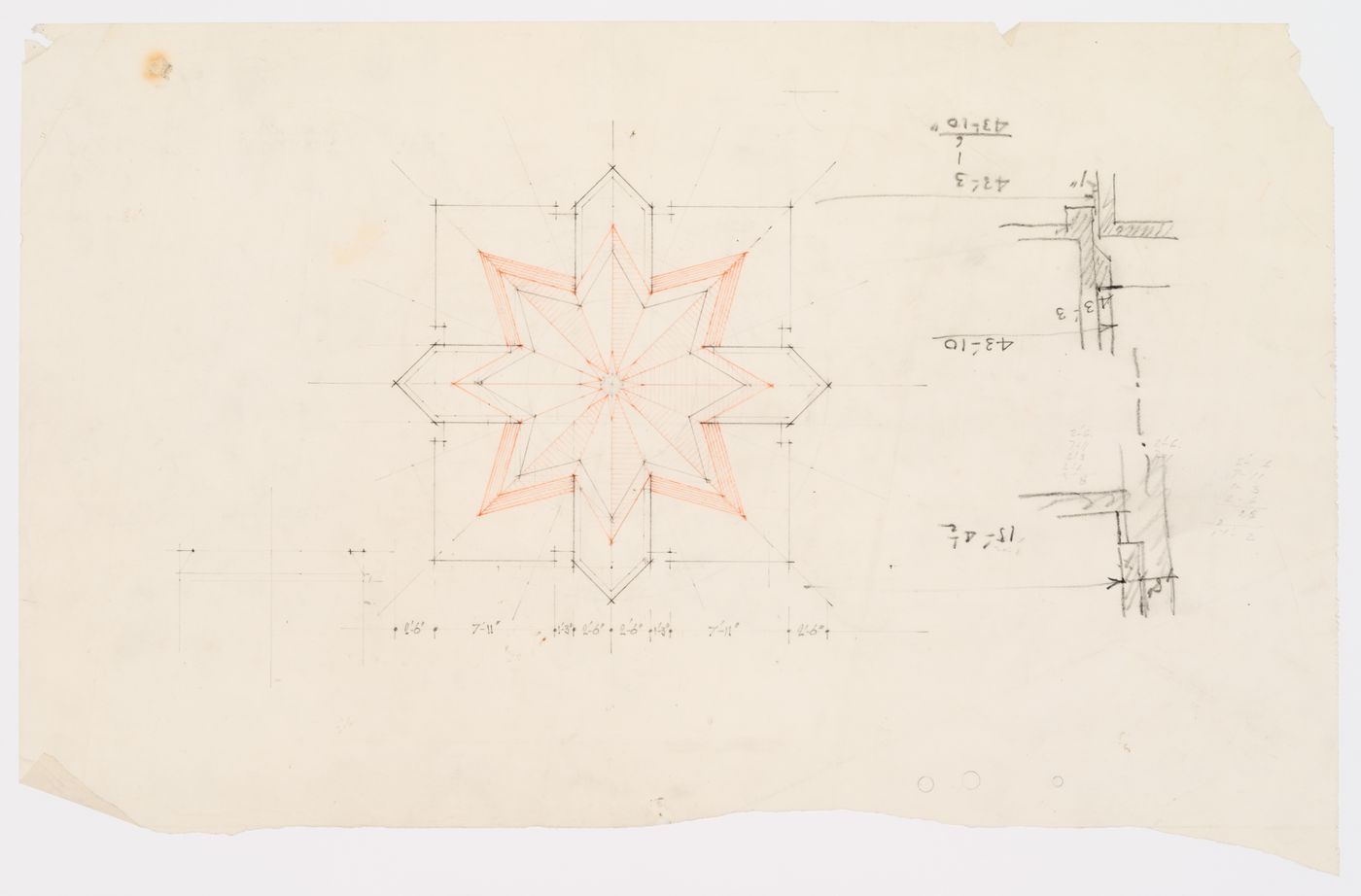 Étude d'un élément décoratif, Grand séminaire de Québec, Québec, Canada (1940-1972)