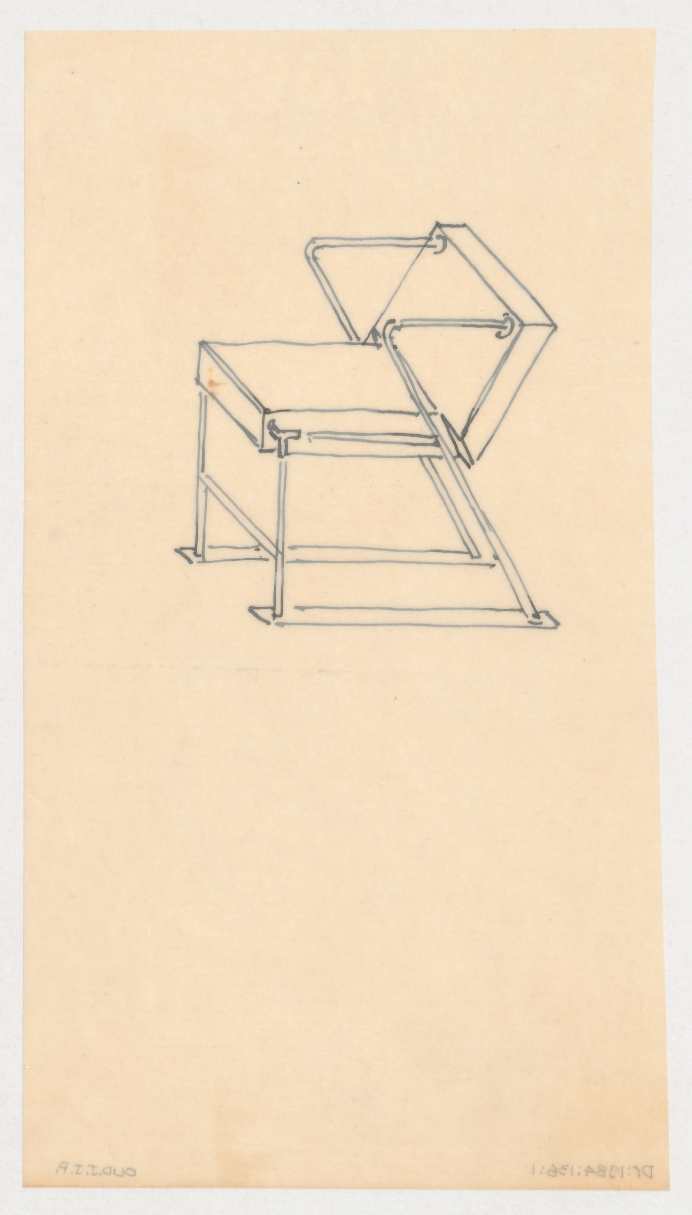 Sketch perspective for chairs, possibly for Metz & Co., Amsterdam, Netherlands