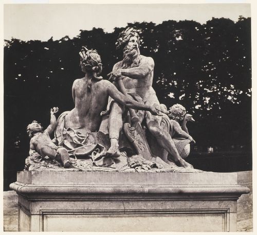 Tuileries Gardens: "The Seine and the Marne" close-up of sculptural group, Paris, France