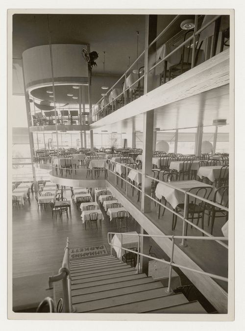 Interior view of Paradise Restaurant at the Stockholm Exhibition of 1930 showing the first floor and galleries, Stockholm