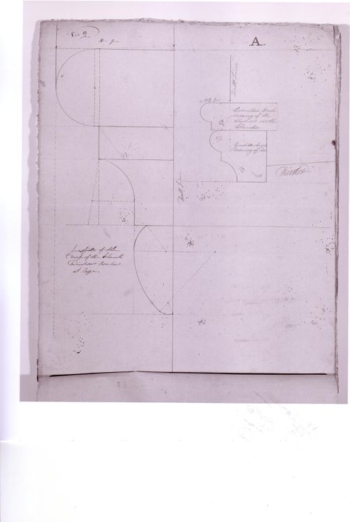 Sections for a decorative masonry drop detail for the tower windows for Notre-Dame de Montréal