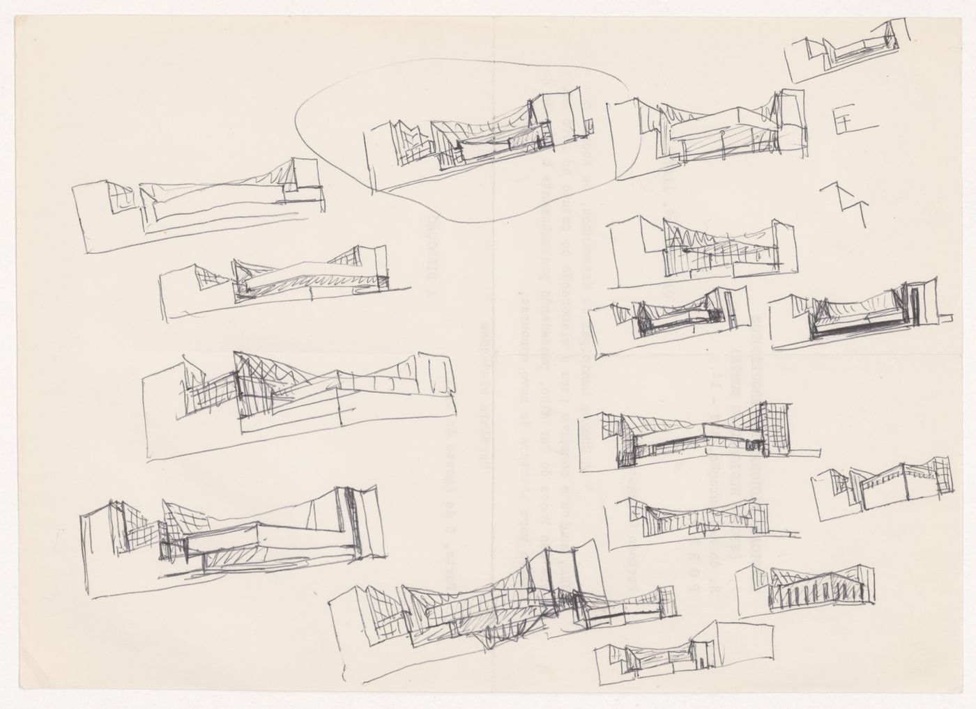 Sketches for Banco Pinto & Sotto Mayor [Pinto & Sotto Mayor bank], Oliveira de Azeméis, Portugal