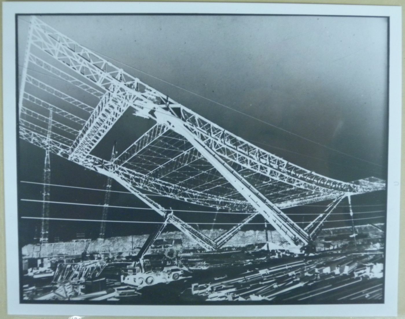 View of the Pavilion of the Soviet Union at its construction stage, Expo 67, Montréal, Québec