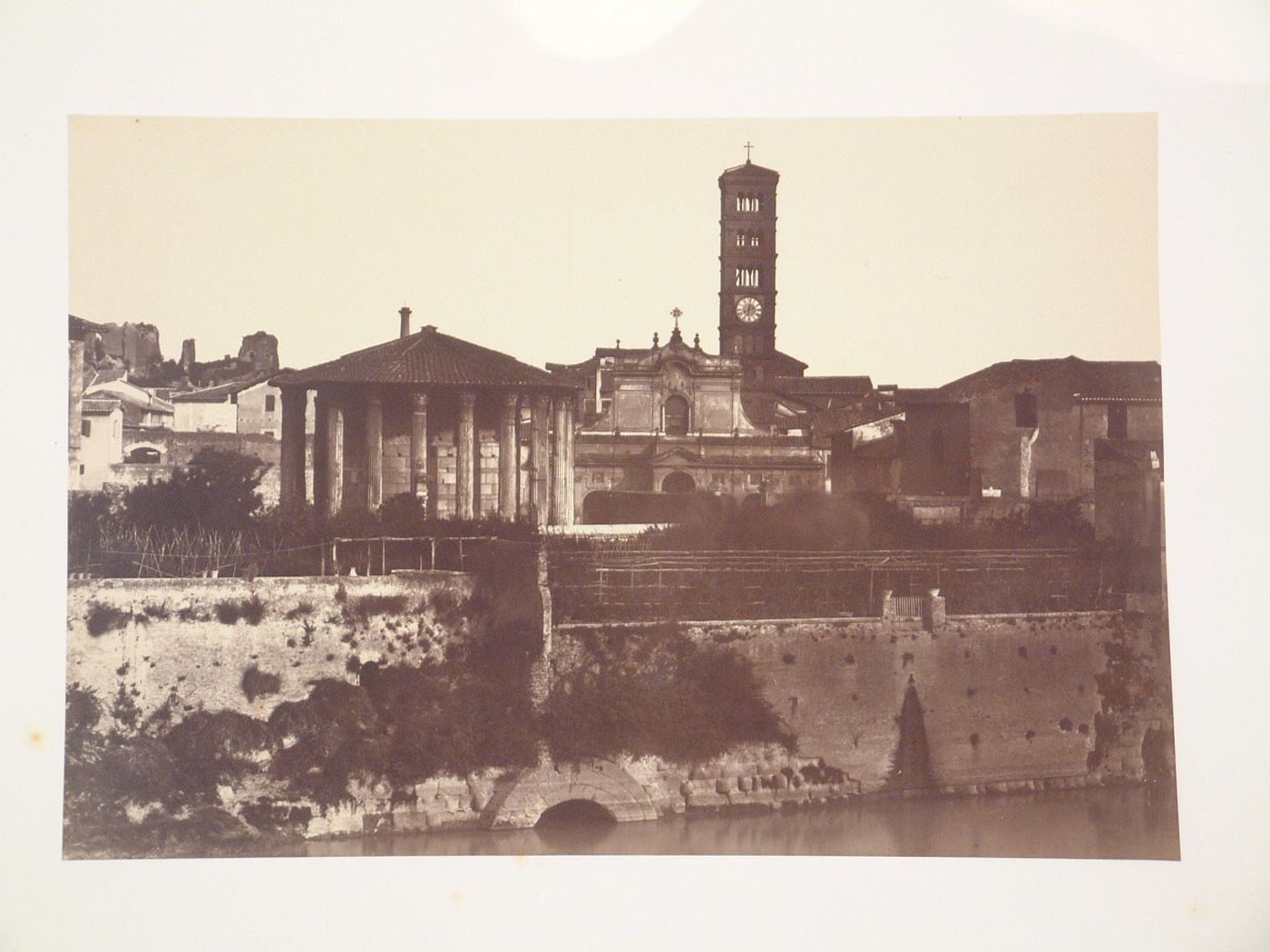 View of the Cloaca Maxima, Temple of Vesta, church of the "Bocca della Vevita", etc., Rome, Italy