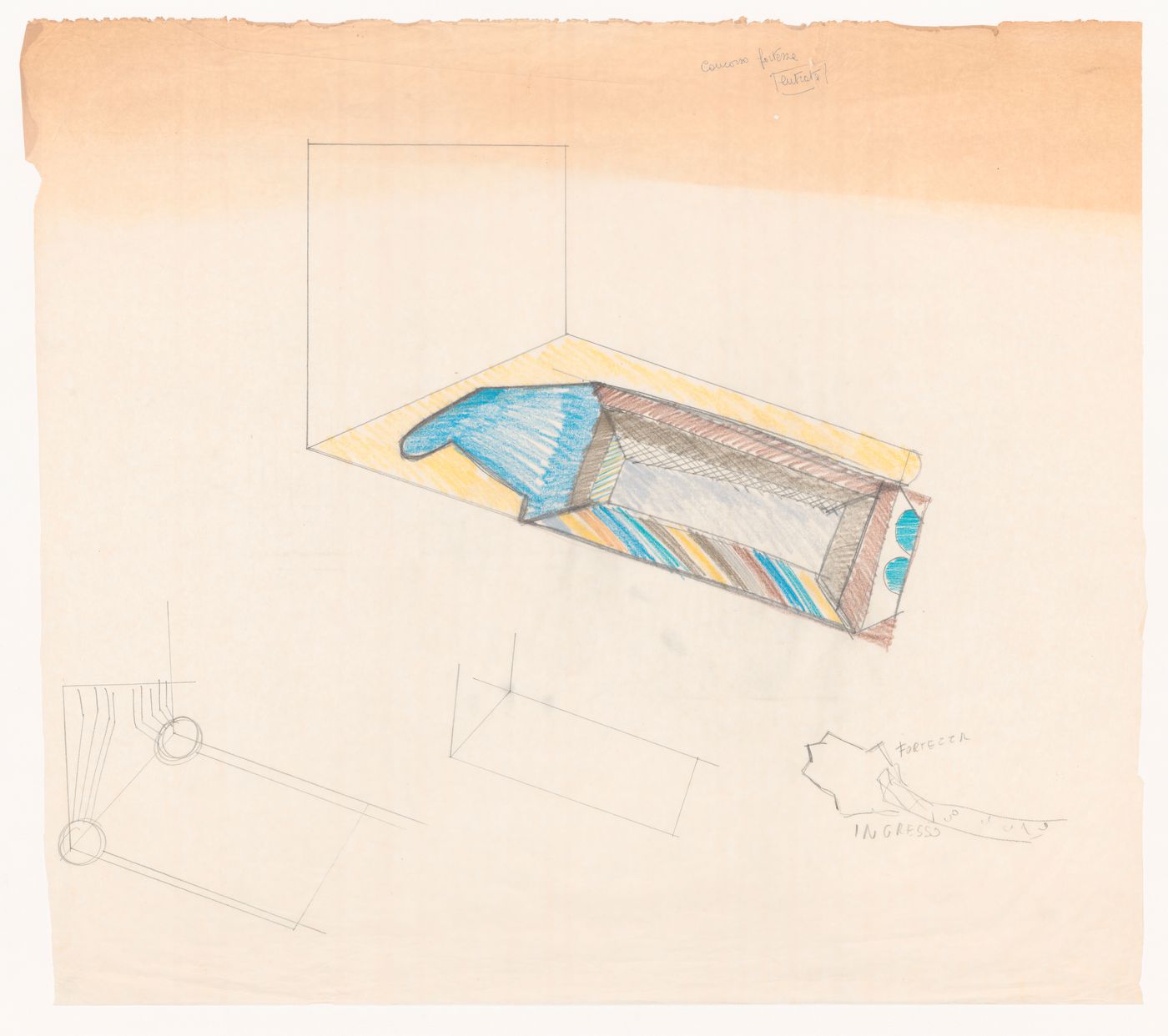 Sketch for Fortezza da Basso, National Centre for Arts and Crafts, Florence, Italy