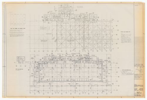 First and second floor framing plans for Bata Limited Office Building, Don Mills, Ontario