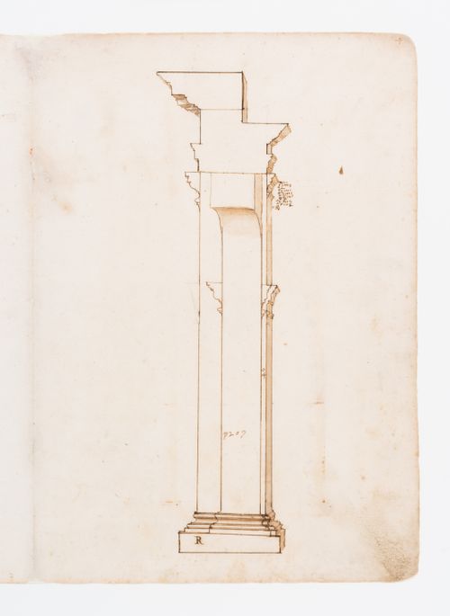 Sectional perspective of the Arcades in the Forum Holitorium, Rome