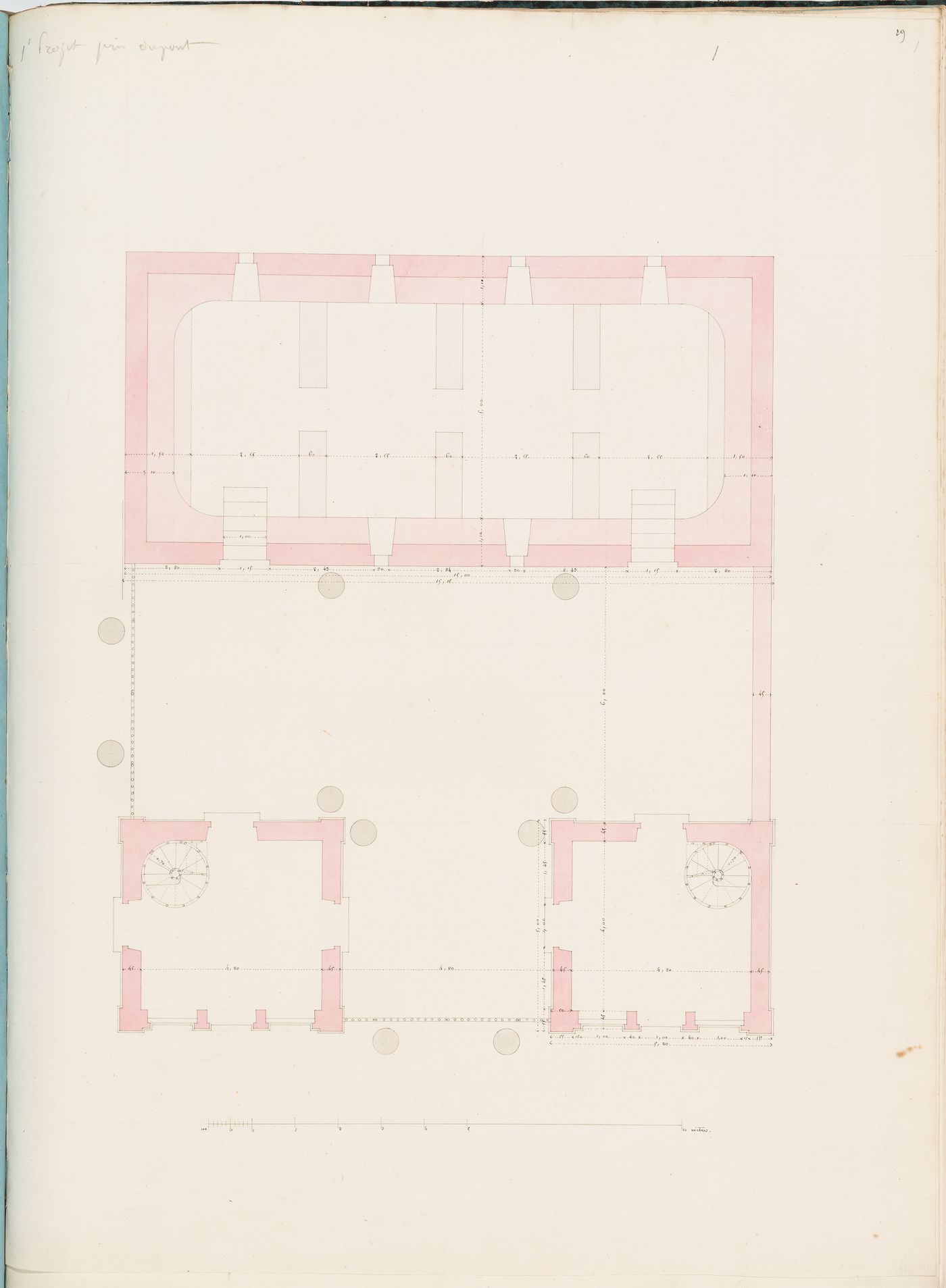 Plan, probably for a reservoir, Parc de Clichy