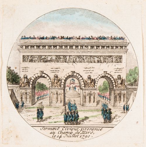 Cirque for the Confédération générale, 14 July 1790, Champ-de-Mars, Paris: View showing the pronouncement of the civic oath
