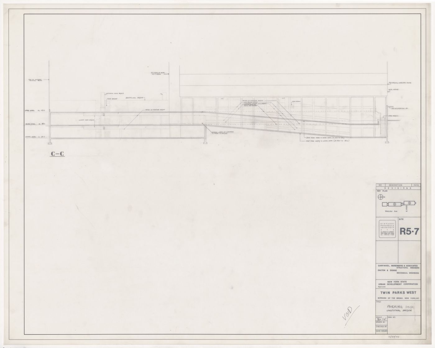 Parking deck section for Twin Parks West, Site R5-7, Bronx, New York