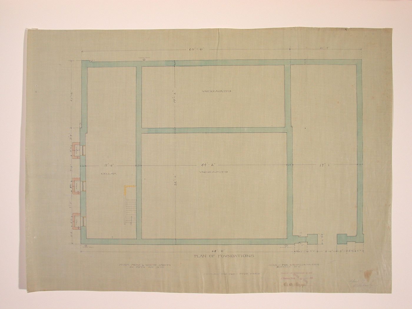 Second floor plan of the stable for Charles H. Williams at 690 Delaware Avenue, Buffalo, New York