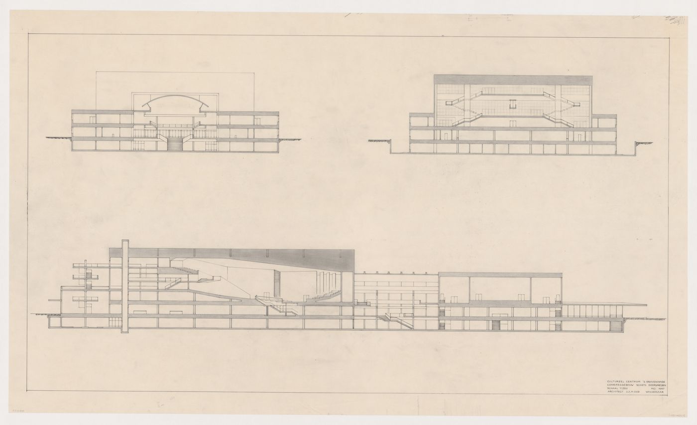 Sections for the Congress Hall Complex, The Hague, Netherlands