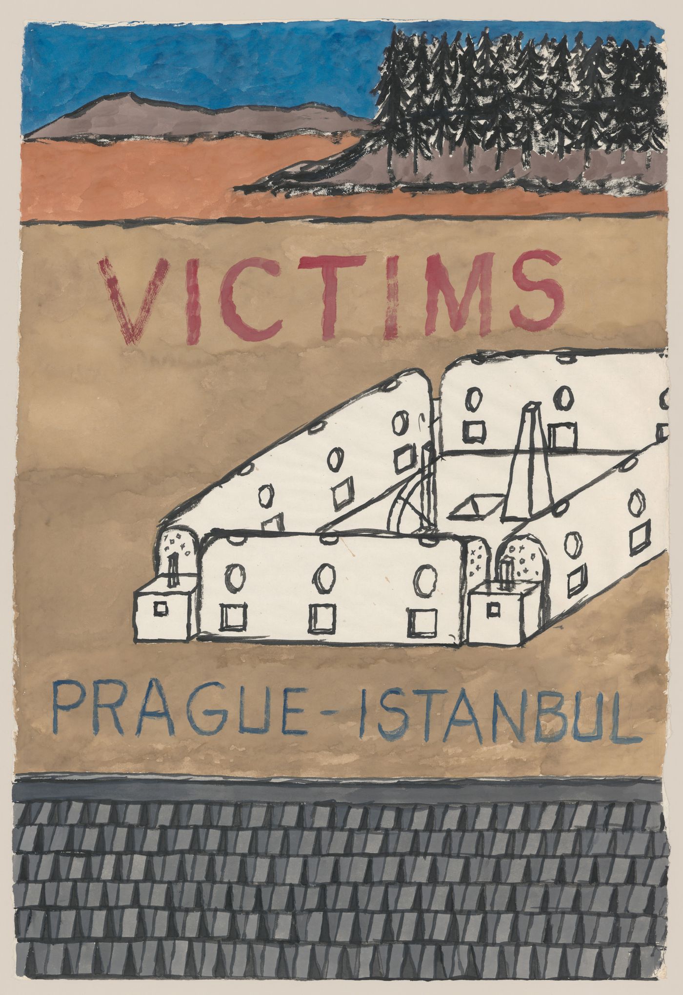 Drawing titled "Victims Prague-Istanbul" for Victims II
