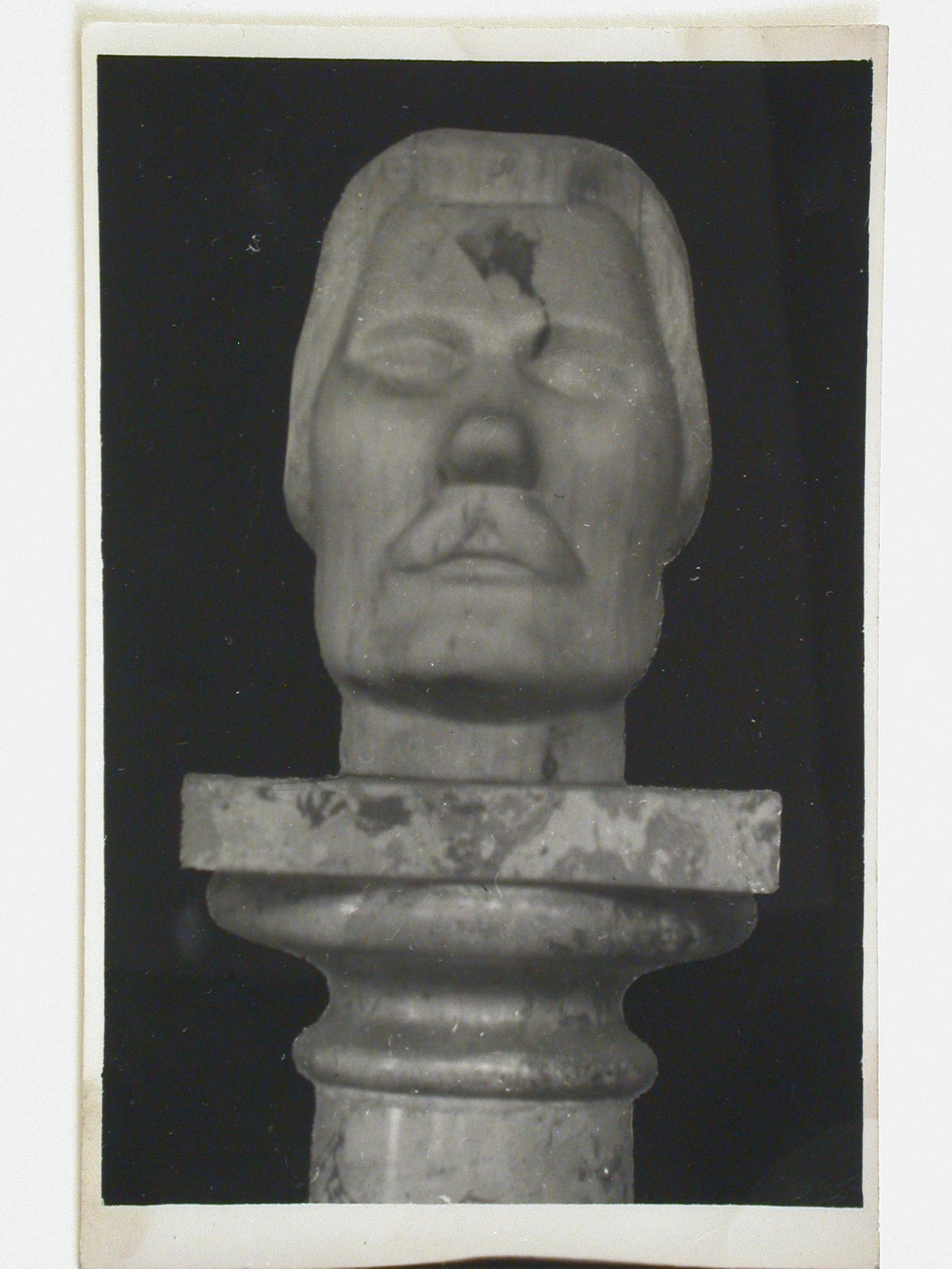 View of a sculpted head of Maxim Gorki, Soviet Union