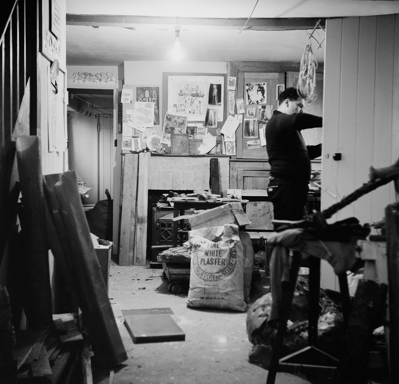 Eduardo Paolozzi in his studio