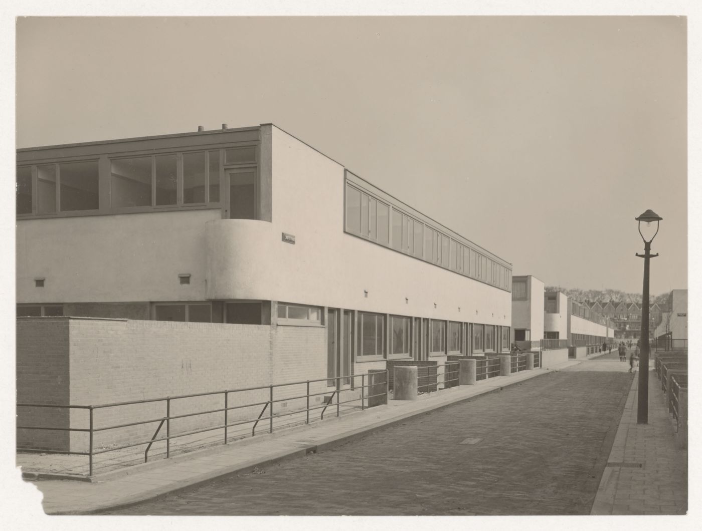 View of the principal façade of Kiefhoek Housing Estate, Rotterdam, Netherlands