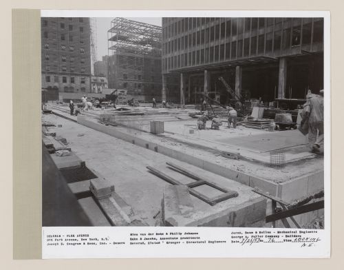 Seagram building under construction, 375 Park avenue, New York, N.Y., north-east view