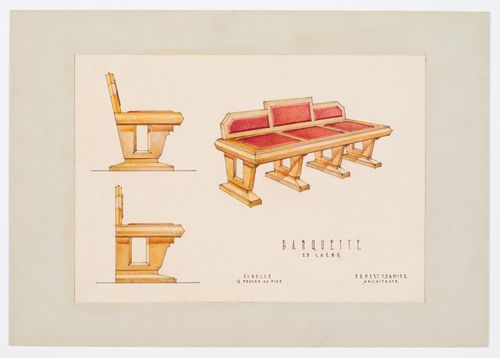 Détails d'une banquette, Grand séminaire de Québec, Québec, Canada (1940-1972)